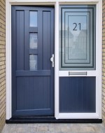 Raamfolie voordeur kaders met huisnr